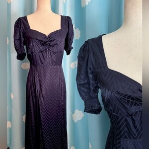 NWT Maisie silky maxi dress with puff sleeve- M